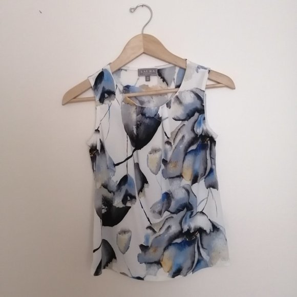Laura Petites Abstract Floral Sleeveless Blouse - Picture 2 of 7